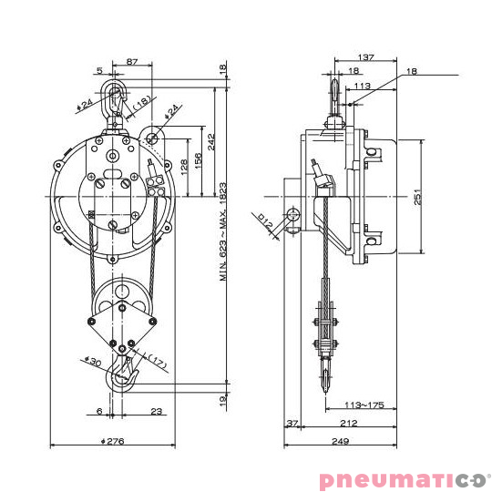 Balanser linkowy ENDO ETP-16 170-200kg 1200mm
