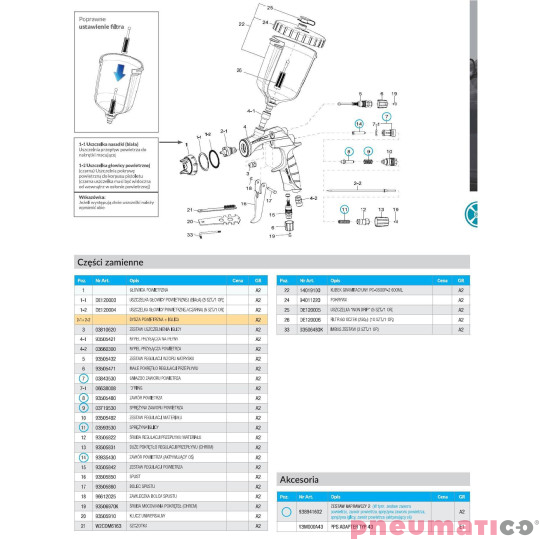 Pistolet lakierniczy Iwata WS-400 EVO BASE z górnym zbiornikiem - dysza 1,4  mm HD PRO KIT