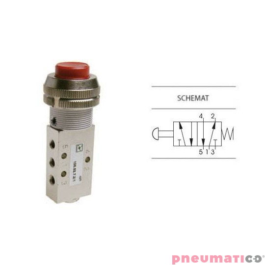 Przycisk ∅22 mm sprężyna 5/2 PNEUMAX