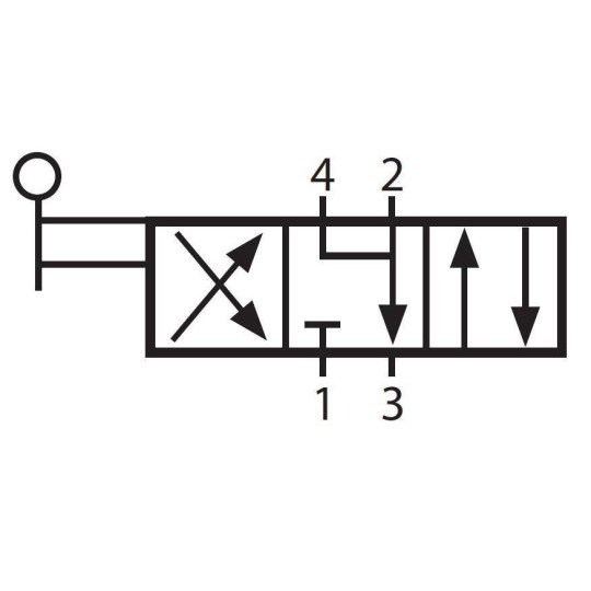 Zawór ręczny z dźwignią TEKMA 4/3 G3/8" centralnie odpowietrzony TG-34-S-10E Zawór ręczny z dźwignią TEKMA 4/3 G3/8" centralnie odpowietrzony TG-34-S-10E