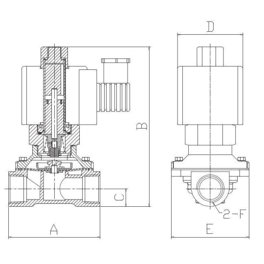 Elektrozawór sterowany bezpośrednio 2/2 1/4" TEKMA TD-08-AC24 Elektrozawór sterowany bezpośrednio 2/2 1/4" TEKMA TD-08-AC24
