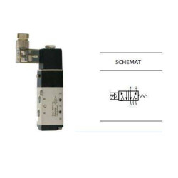Zawór elektropneumatyczny jednostronny monostabilny 5/2 1/8" TEKMA TG-2521-06-AC220 NC 220VAC