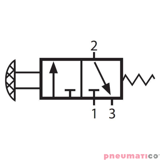 Zawór ręczny z przyciskiem TEKMA 3/2 NC G-322-PP G1/4" Zawór ręczny z przyciskiem TEKMA 3/2 NC G-322-PP G1/4"