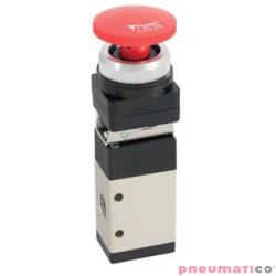 Zawór ręczny z przyciskiem typu grzybek TEKMA 3/2 NC G-322-EB G1/4"