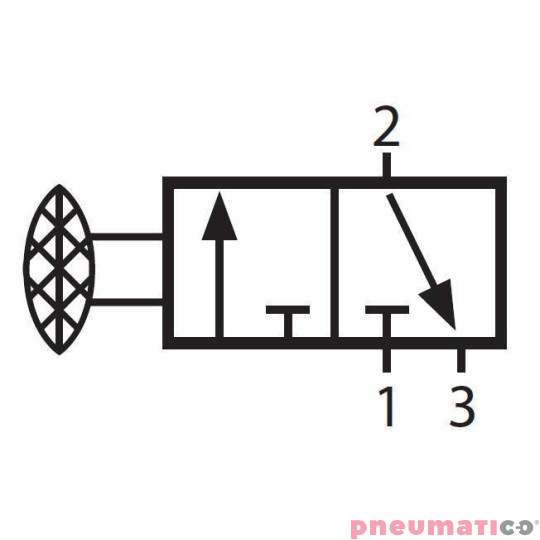Zawór ręczny z przyciskiem typu grzybek TEKMA 3/2 NC G-322-EB G1/4" Zawór ręczny z przyciskiem typu grzybek TEKMA 3/2 NC G-322-EB G1/4"