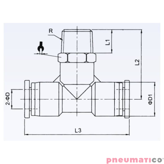 Trójnik typ T TEKALAN RQS na przewód 10 mm z gwintem zew. 1/8" RQST1810