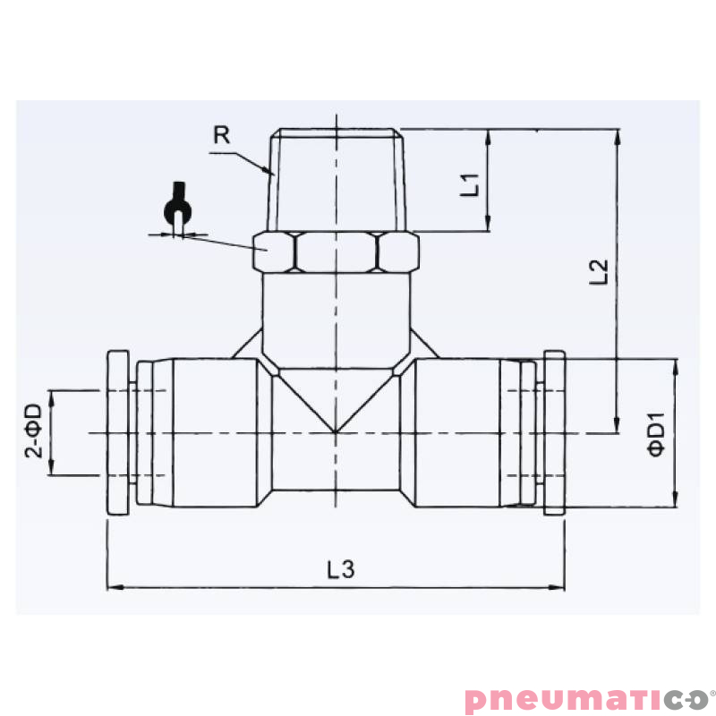 Trójnik typ T TEKALAN RQS na przewód 10 mm z gwintem zew. 1/2" RQST1210