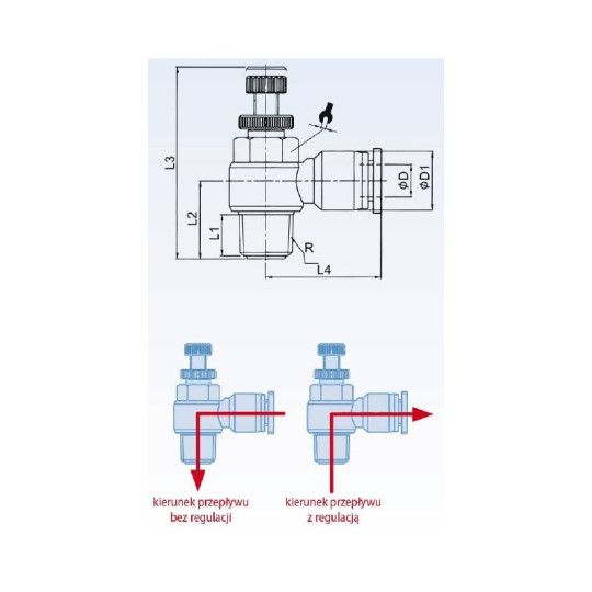 Zawór dławiąco - zwrotny kątowy RQS typ GRLAR TEKALAN na przewód 6 mm 1/8" GRLARQS186 Zawór dławiąco - zwrotny kątowy RQS typ GRLAR TEKALAN na przewód 6 mm 1/8" GRLARQS186