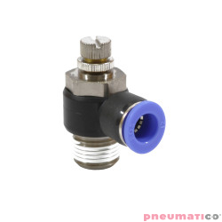 Zawór dławiąco - zwrotny kątowy RQS typ GRLAR TEKALAN na przewód 8 mm 1/2" GRLARQS128