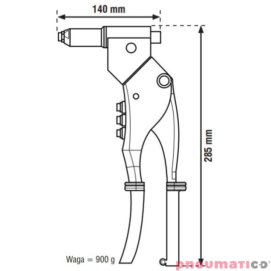Ręczna nitownica z obrotową głowicą Scell-it R100P 2.4-4.8 Ręczna nitownica z obrotową głowicą Scell-it R100P 2.4-4.8
