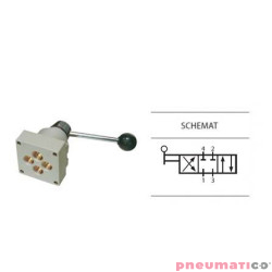 Zawór ręczny dźwigniowy TEKMA 4/3 centralnie odcięty G1/8" TGA-34-S-06