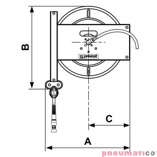 Zwijadło stalowe do sprężonego powietrza 8x14mm G3/8F 2000cm PREVOST DMO0820ES Zwijadło stalowe do sprężonego powietrza 8x14mm G3/8F 2000cm PREVOST DMO0820ES
