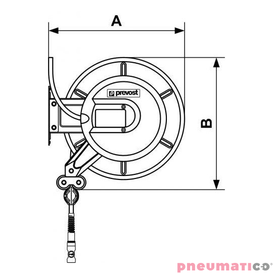 Zwijadło stalowe do sprężonego powietrza 10x14mm G3/8M 2500cm PREVOST DVO1025ES