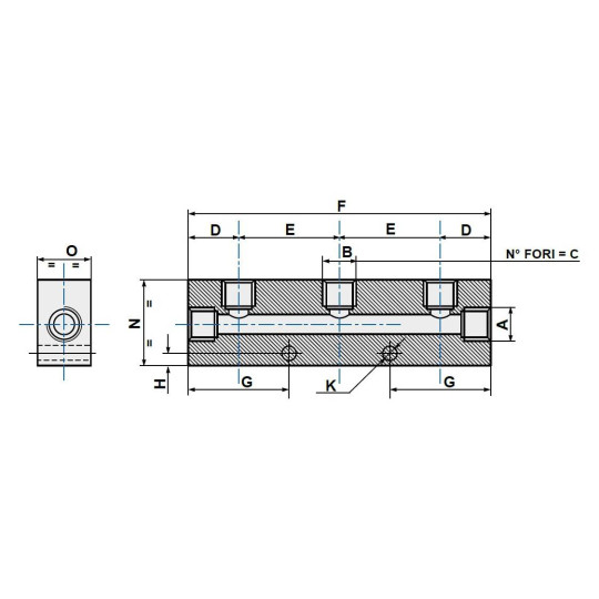 Listwa rozdzielająca aluminiowa jednostronna PNEUMAX kolektor RIPUL1512 2-1/4” 2-1/8” Listwa rozdzielająca aluminiowa jednostronna PNEUMAX kolektor RIPUL1512 2-1/4” 2-1/8”
