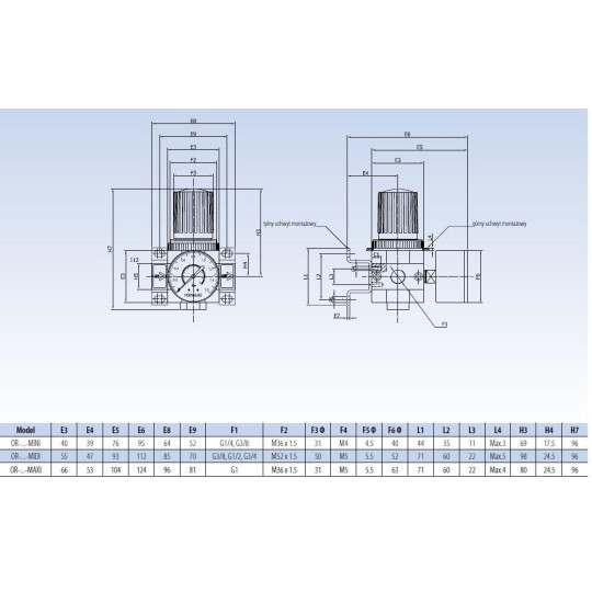Reduktor RECTUS RQS OR-1/4-MINI Reduktor RECTUS RQS OR-1/4-MINI