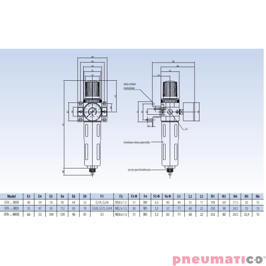 Filtro-reduktor RECTUS RQS OFR-1/2-MIDI Filtro-reduktor RECTUS RQS OFR-1/2-MIDI