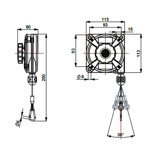 Balanser linkowy 632 ZECA 2-3kg 1600mm Balanser linkowy 632 ZECA 2-3kg 1600mm