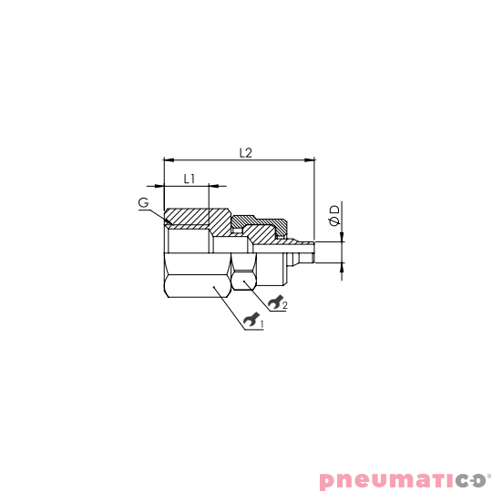 Złącze skręcane proste 6x4 mm z gw. wew. 1/4" RQS NKGF146P Złącze skręcane proste 6x4 mm z gw. wew. 1/4" RQS NKGF146P