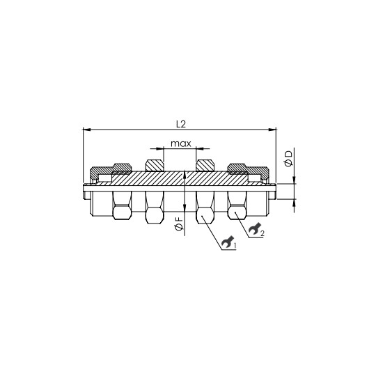 Złącze skręcane proste grodziowe 8x6 mm RQS NKGB80 Złącze skręcane proste grodziowe 8x6 mm RQS NKGB80