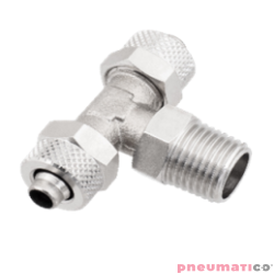 Złącze skręcane typu trójnik 10x8 mm z gw. zew. 3/8" RQS NKT3810