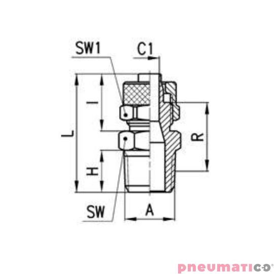 Złącze na wąż serii 1510 Ø15/12,5 R1"-Z CAMOZZI 1510-15125-12