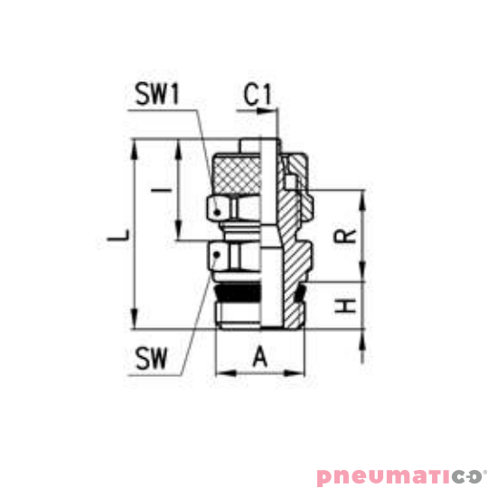 Złącze na wąż z O-RING S1511 Ø10/8 G1/4"-Z CAMOZZI S-1511-108-14