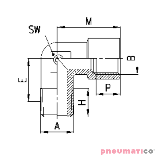 Złączka kątowa serii 2020 R3/8" G3/8"-Z-W CAMOZZI 2020-38-38