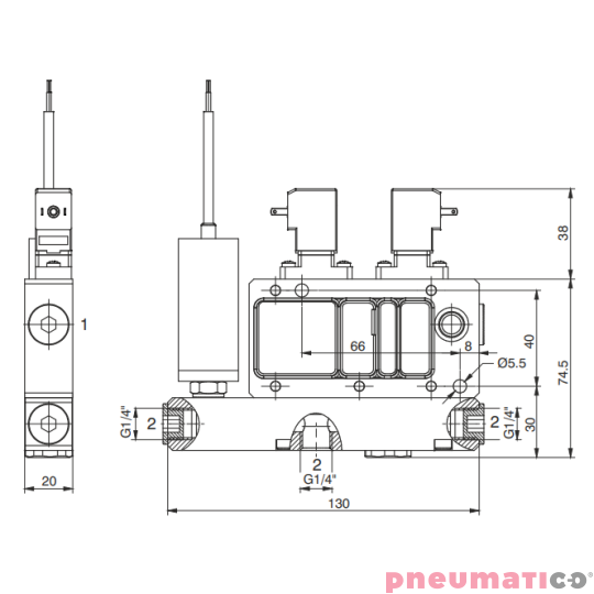 Wielofunkcyjny, modułowy generator podciśnienia (eżektor) 12.ME PNEUMAX 19M14.M.12.ME.ED