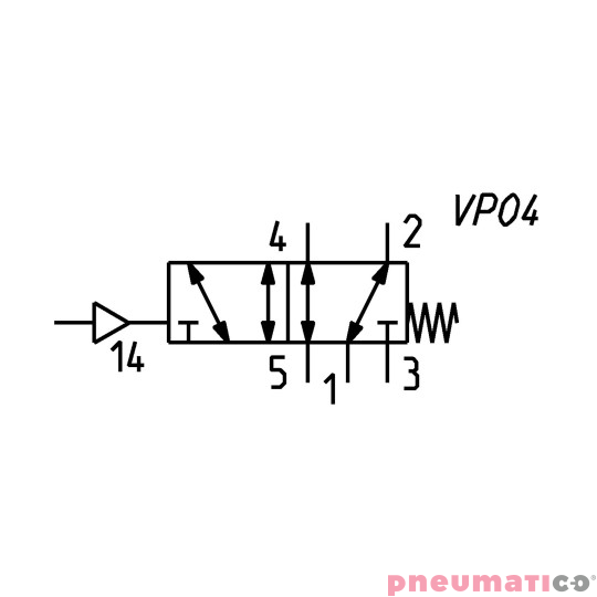 Zawór pneumatyczny rozdzielający monostabilny 5/2 G1/4" CAMOZZI 354-035