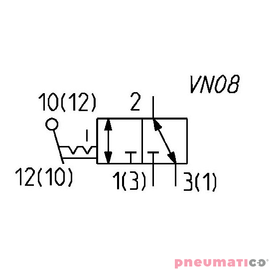 Zawór ręczny z dźwignią 3/2 NC G1/8" bistabilny CAMOZZI 338-990