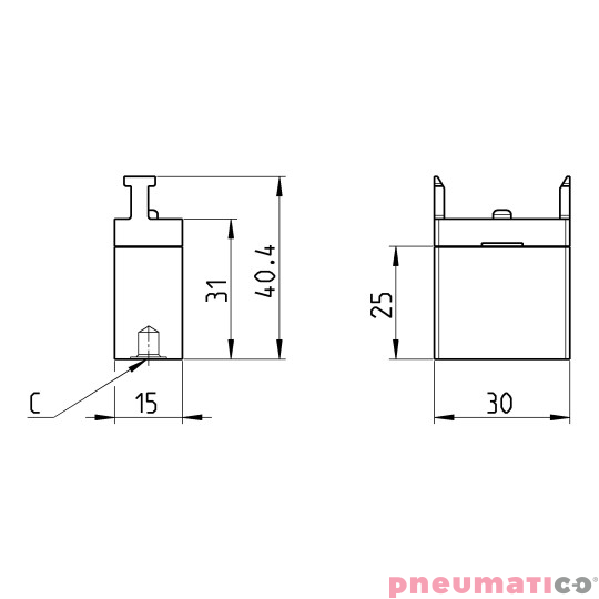 Podstawa do minizaworu sterowanego przyciskiem Camozzi 234-000