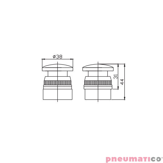 Zawór ręczny z przyciskiem typu grzybek TEKMA 3/2 NC G1/4" G-322 PB Zawór ręczny z przyciskiem typu grzybek TEKMA 3/2 NC G1/4" G-322 PB