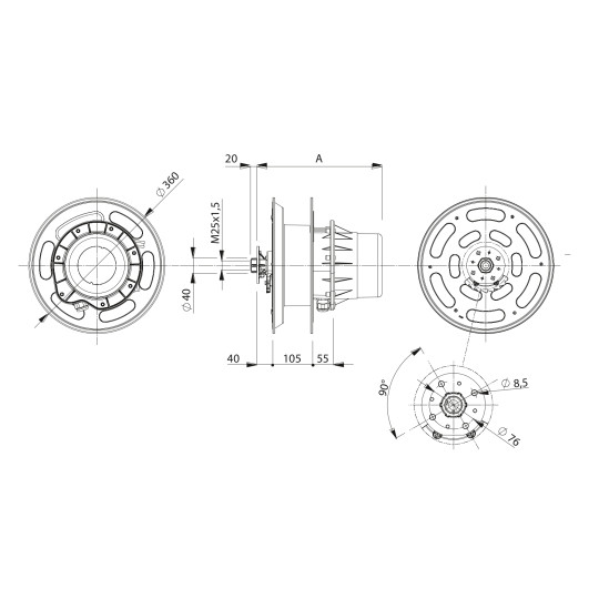 Zwijadło do ładowania akumulatora 2x20mm² 100A ZECA 1425SP 12m