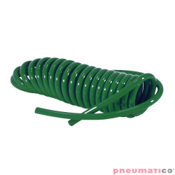 Wąż spiralny RQS PU 8x5mm 9m prosta końcówka TBC080509G zielony