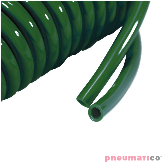 Wąż spiralny RQS PU 8x5mm 9m prosta końcówka TBC080509G zielony Wąż spiralny RQS PU 8x5mm 9m prosta końcówka TBC080509G zielony