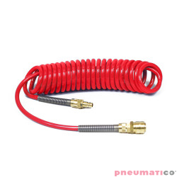 Wąż spiralny RECTUS RQS  8x12mm 5m prosta końcówka i szybkozłącza TBC/26KK1208-05R czerwony