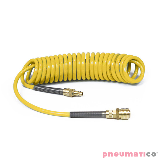 Wąż spiralny Rectus PU 5x8mm 5m prosta końcówka i szybkozłącza TBC/26KK0805-05Y żółty