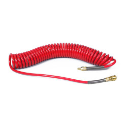 Wąż spiralny Rectus PU 8x12mm 9m prosta końcówka i szybkozłącza TBC/26KK1208-09R czerwony