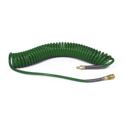 Wąż spiralny Rectus PU 6.5x10mm 9m prosta końcówka i szybkozłącza TBC/26KK1065-09G zielony