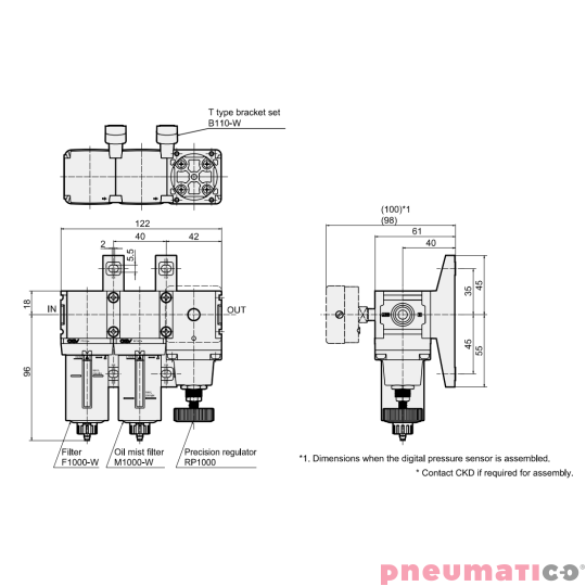 Reduktor ciśnienia CKD 1/4" bez manometru RP1000-8G-02 Reduktor ciśnienia CKD 1/4" bez manometru RP1000-8G-02