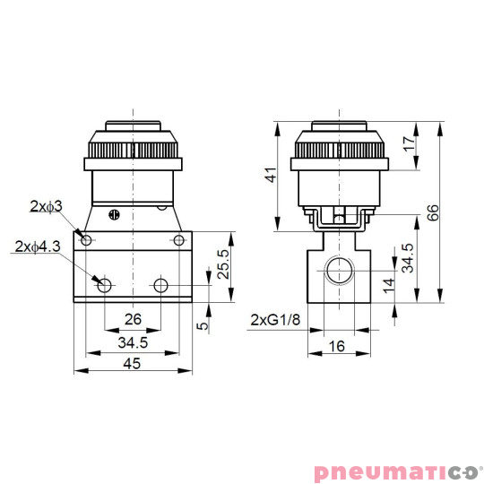 Zawór sterowany przyciskiem zielony kryty PNEUMATICO 3/2 JLW310FP Zawór sterowany przyciskiem zielony kryty PNEUMATICO 3/2 JLW310FP