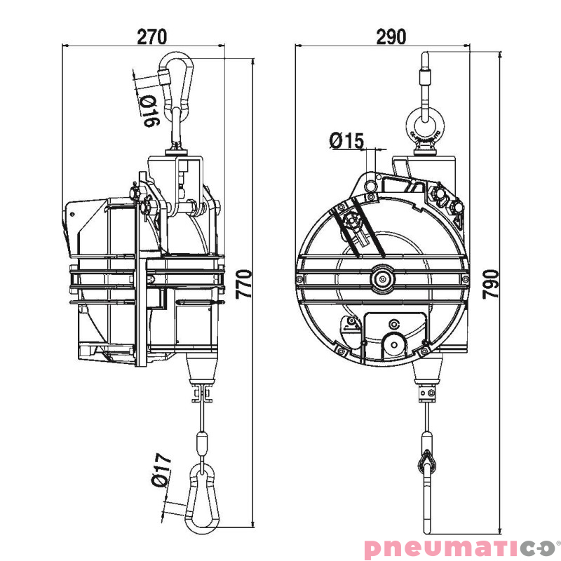 Balanser linkowy TECNA 9433RL.B1 25-35 kg 3000mm Balanser linkowy TECNA 9433RL.B1 25-35 kg 3000mm