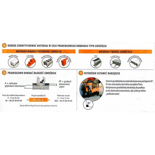 Gwoździe utwardzone do betonu i stali HC6-15 1op.-1000szt  Gwoździe utwardzone do betonu i stali HC6-15 1op.-1000szt