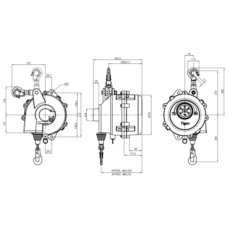 Balanser linkowy TW-120 TIGON 100-120kg 2100mm Balanser linkowy TW-120 TIGON 100-120kg 2100mm