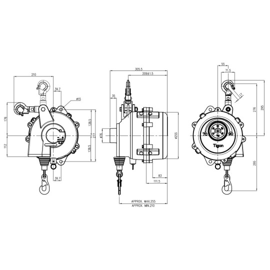 Balanser linkowy TW-120 TIGON 100-120kg 2100mm Balanser linkowy TW-120 TIGON 100-120kg 2100mm