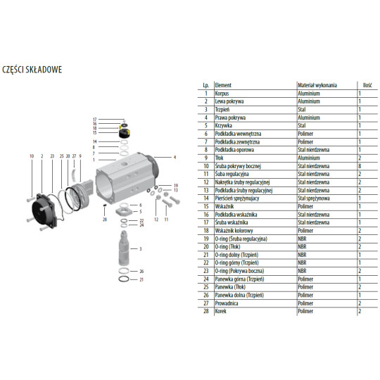 Pneumatyczny napęd obrotowy dwustronnego działania R.75 F05/07-14mm NDA75F57X14HT  RQS Pneumatyczny napęd obrotowy dwustronnego działania R.75 F05/07-14mm NDA75F57X14HT  RQS