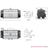Pneumatyczny napęd obrotowy dwustronnego działania R.75 F05/07-14mm NDA75F57X14LT RQS