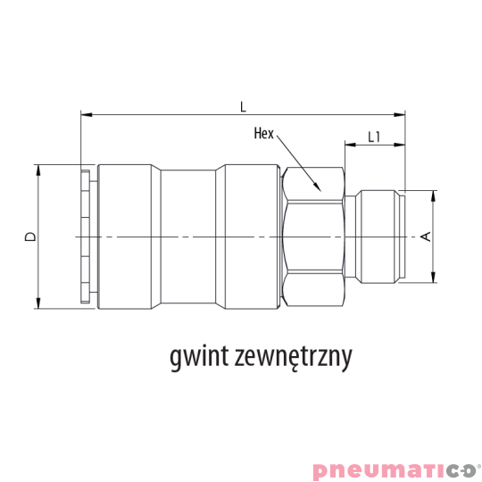 Złącze żeńskie RQS gw. zew. typ 8206 3/8" 8206KLAW17MVN