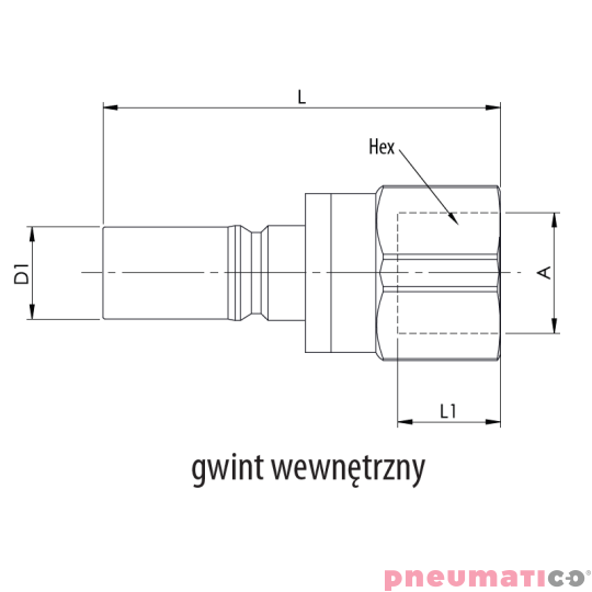 Złącze męskie RQS gw. wew. typ 8206 1/4" 8206SLIW13MVN