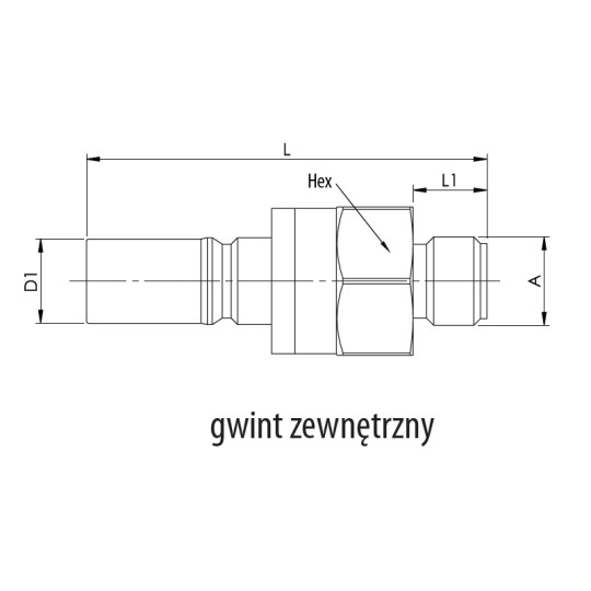 Złącze męskie RQS gw. zew. typ 8206 3/8" 8206SLAW17MVN